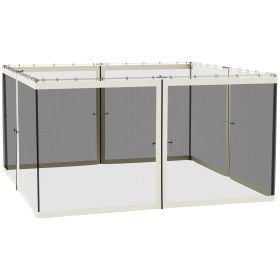 13x13 Gazebo with Netting, Canopy Tents with Zippers, black rings, high-quality polyester, Washable, (Sidewall Only) Black