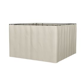 9.84' x 11.8' Universal Gazebo Sidewall Set with 4 Panels, Hooks/C-Rings Included for Pergolas & Cabanas, Beige