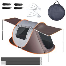 3-4 Person Pop Up Tent Automatic Setup Camping Tent Waterproof Instantåtup Tent with 4 Tent Poles 2 Mosquito Net Windows Carrying Bag for Hiking Cli