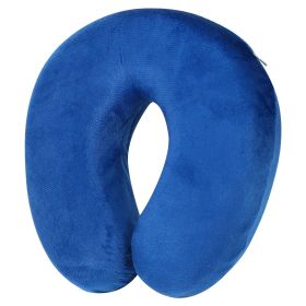 Travel Pillow U Shape Neck Pillow Memory Foam Neck Support Head Rest Office Nap Car Airplane Cushion (Option: DBlue)