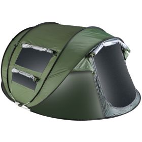 5-8 Person Pop Up Tent Automatic Setup Camping Tent Waterproof Instantåtup Tent with 4 Mosquito Net Windows Carrying Bag for Hiking Climbing Adventu (Option: Green_5_8Person)