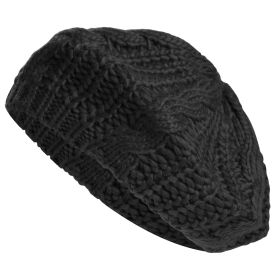 Knit Beret Hat Winter Warm Hat Women Men Skull Cap Beanie 7 Colors (Option: Black)