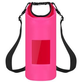Floating Waterproof Dry Bag Floating Dry Sacks with Observable Window 5L Roll Top Lightweight Dry Storage Bag for Kayaking Rafting Boating Swimming Ca (Option: 5L_Pink)