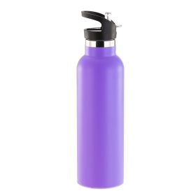 Sports Water Bottle Stainless Steel Vacuum-Insulated Drinking Cup w/ Straws Outdoor Cycling Hiking (Option: 1L_PPL)