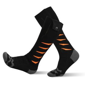 Heated Socks for Men Women Electric Heating Socks with APP Control 5000mAh Battery Rechargeable(ermal Socks Winter Warm Socks for Skiing Hiking Camp (Option: OrangeLeaf)