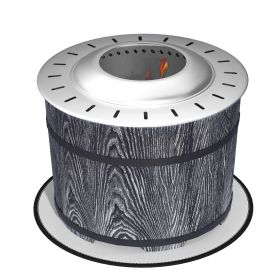 Outsunny Smokeless Fire Pit with Fireproof Mat, 20" Barrel Style Portable Wood Burning Firepit (Color: as Pic)